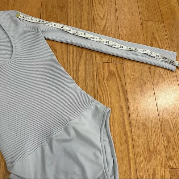 Tibi Tech Rib Bodysuit Light Blue - Picture 13 of 16